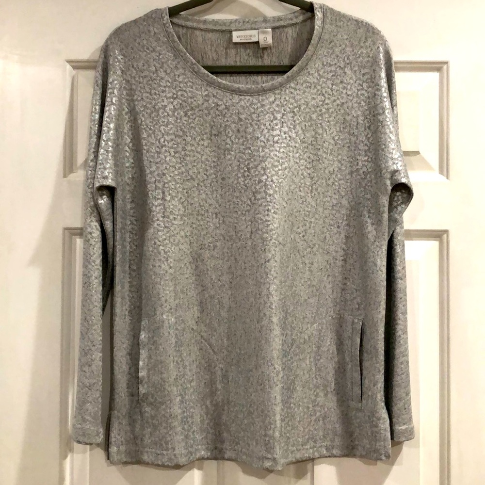 Chico’s Shimmery Silver Top